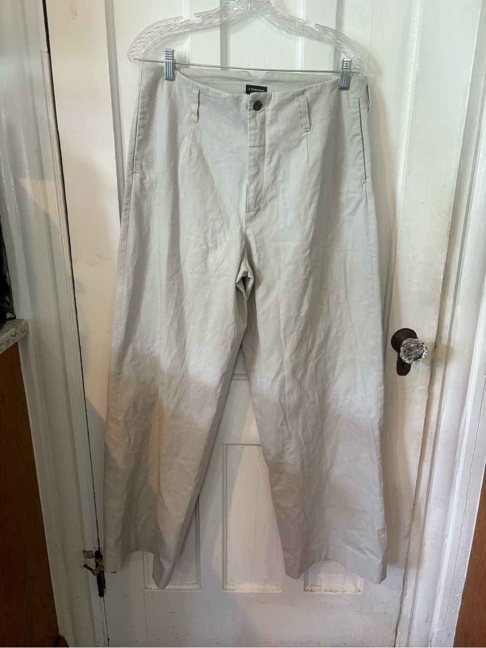 J. Peterman Cream Wide-Leg Women's Pants